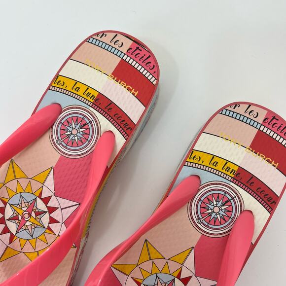 Tory Burch Printed Carved Wedge Flip-flop in Pink Paradise Constellation 8 - Picture 7 of 9